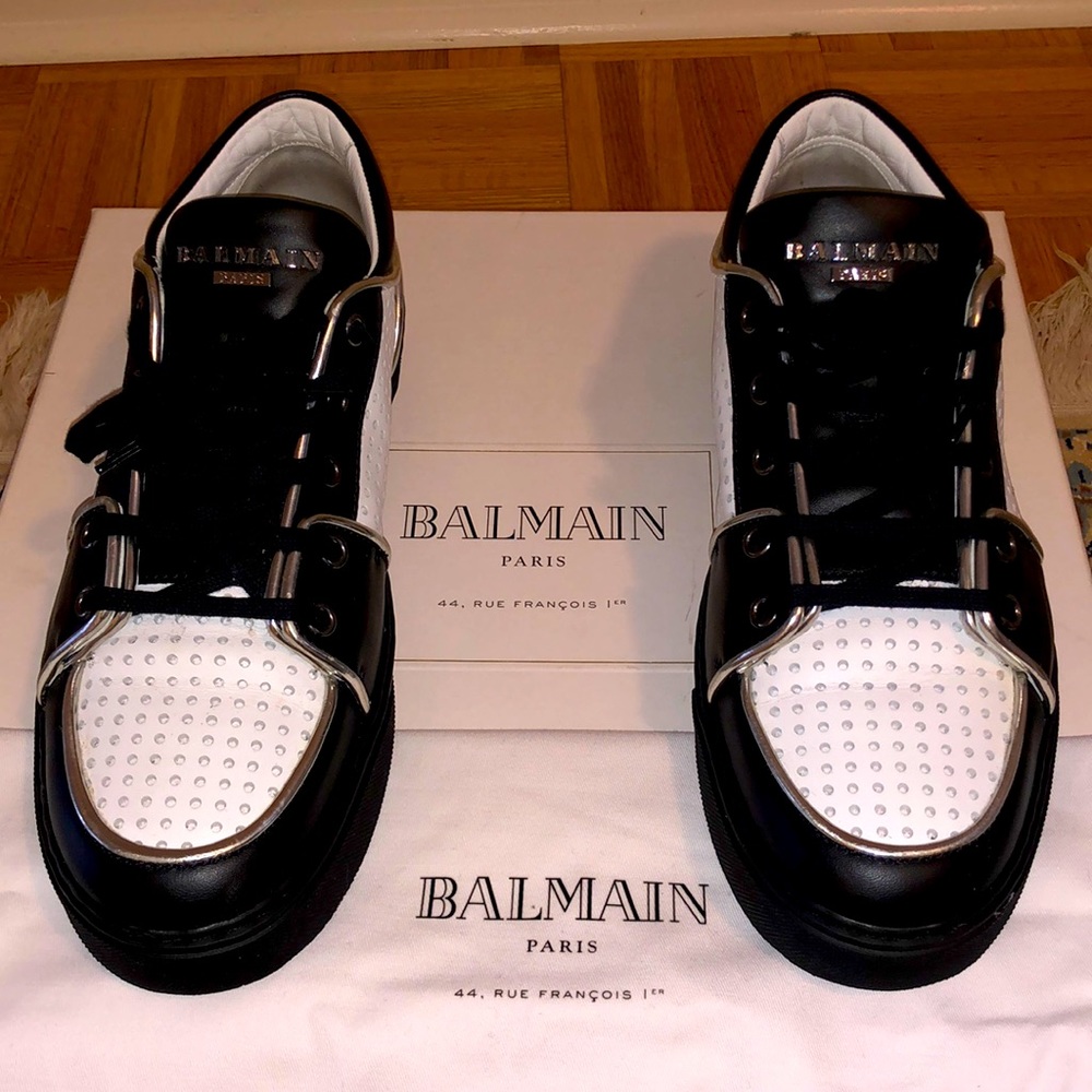 Balmain Paris Black & White Sneakers
